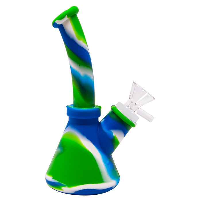 7" Silicone Beaker Bong Blue