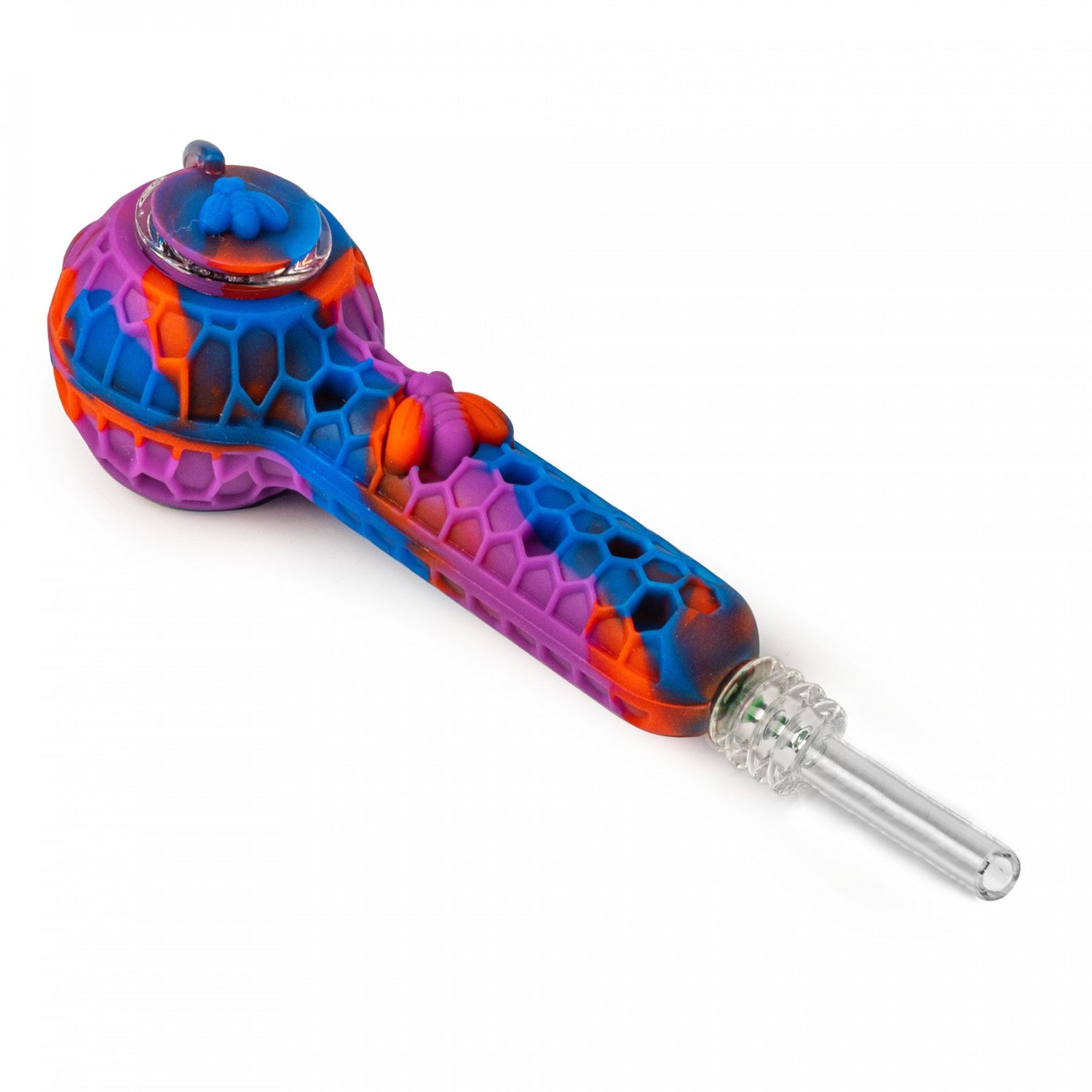 Pipe: 4.5" Hand Pipe & Nectar Collector- Purple & Blue