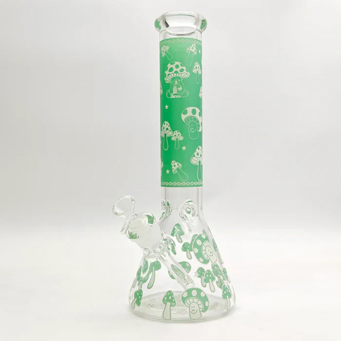 14" 7mm Glow In The Dark Mushroom - Green