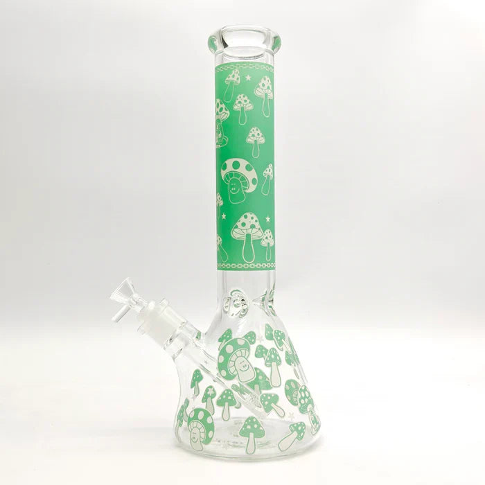 14" 7mm Glow In The Dark Mushroom - Green