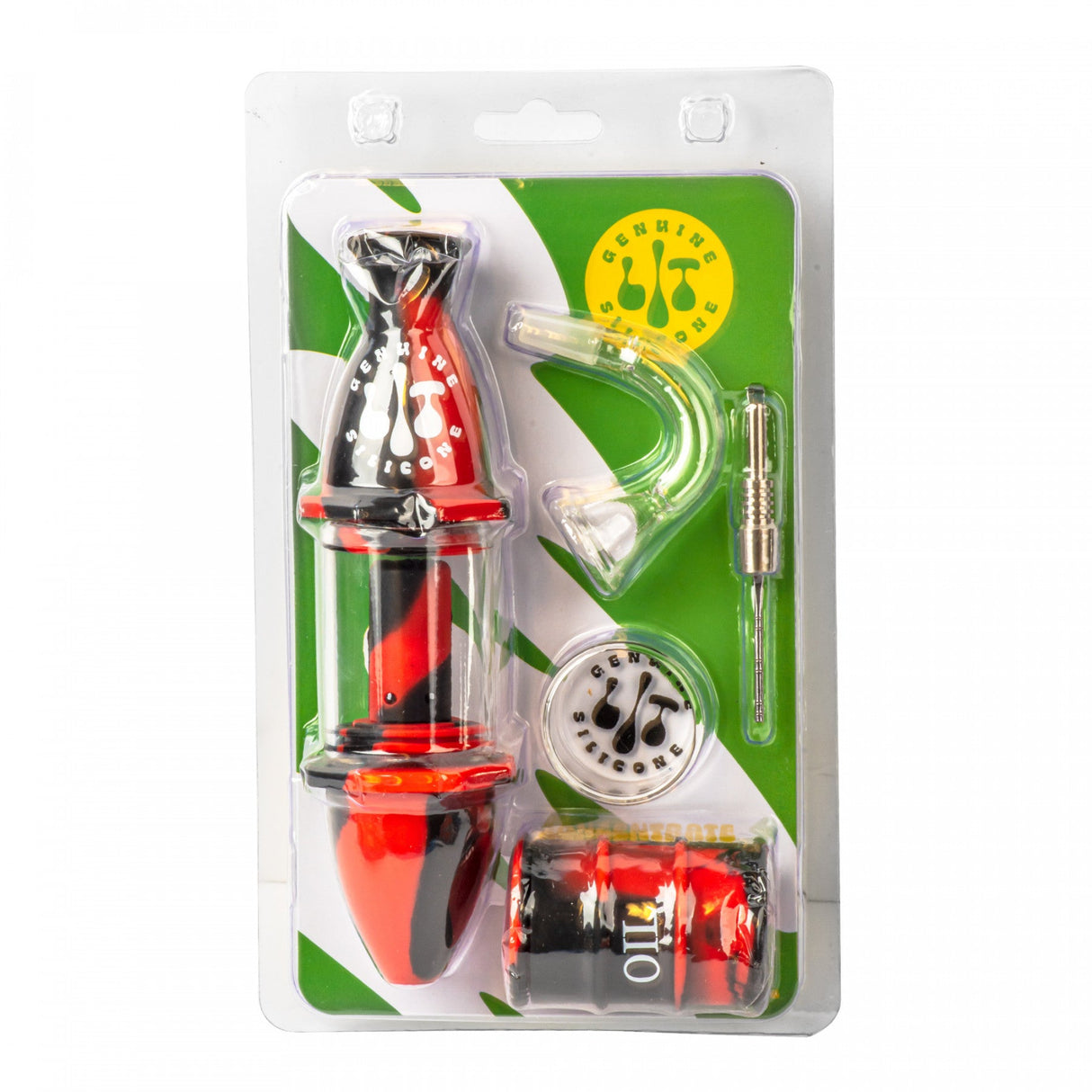 Pipe: Lit Silicone Concentrates Collector Black/Red