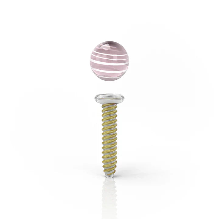 Honeybee Herb Glass Marble Screw Pink