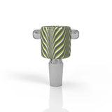 Honeybee Herb Green/White Barrel Bowl