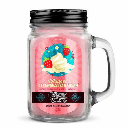 CANDLE:12OZ BEAMER- WHIPPED STRAWDAZZLEZ N CREAM