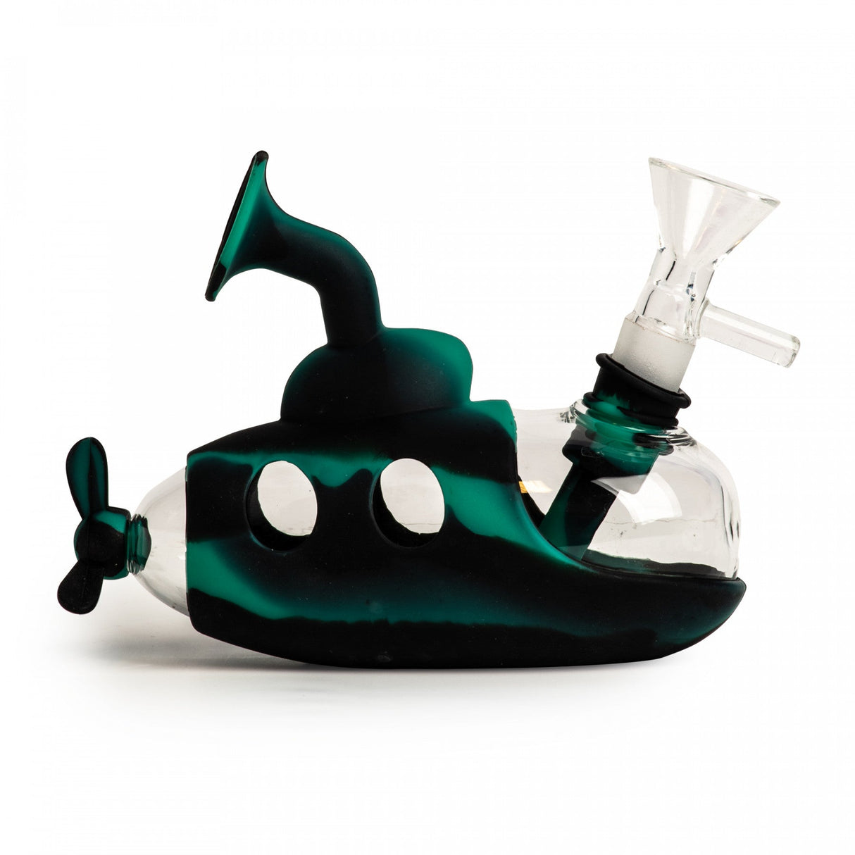 Bong: LIT 5" Silicone Submarine Bubbler -Black/Teal