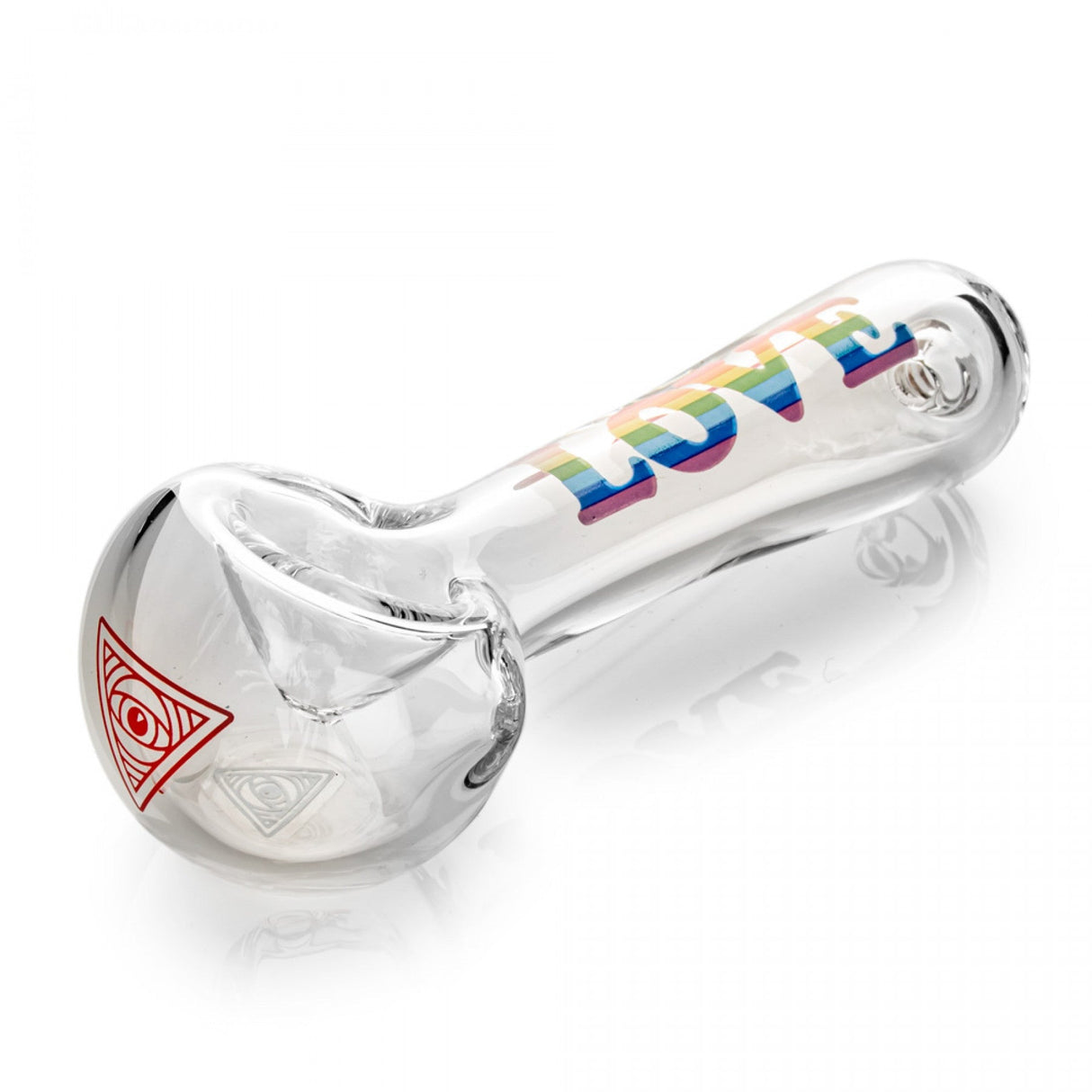 Pipe: Red Eye Glass 4.5" with Ash Catcher-Love
